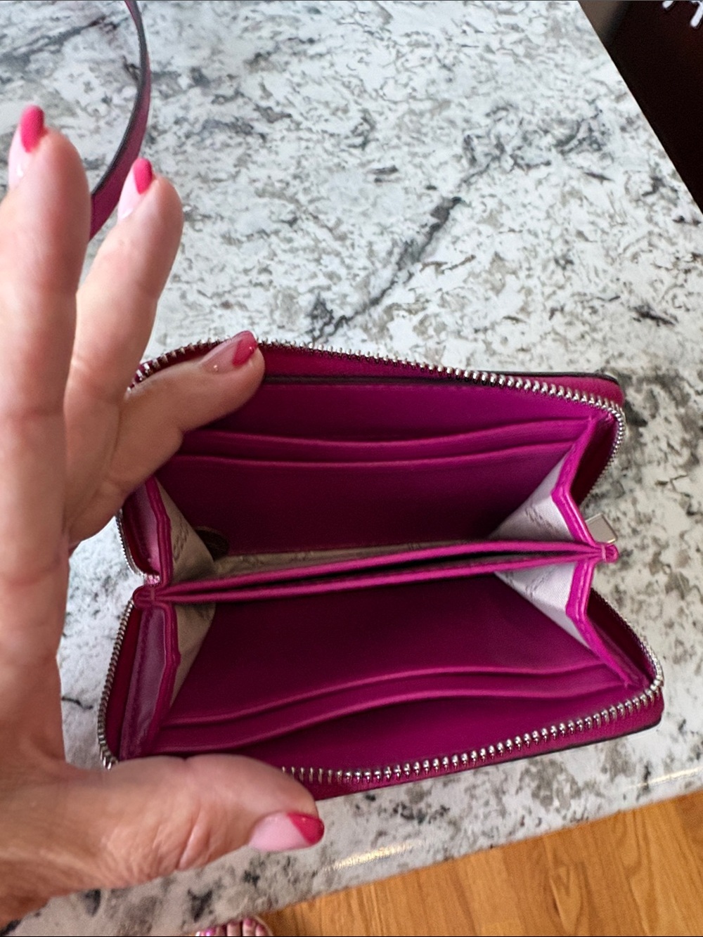 Michael Kors Hot Pink Signature Tote with Tassel Charm - Picture 6 of 7